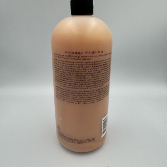 Philosophy Morning Maple Shampoo Shower Gel Bubble Bath 32 Oz  New - Picture 3 of 3